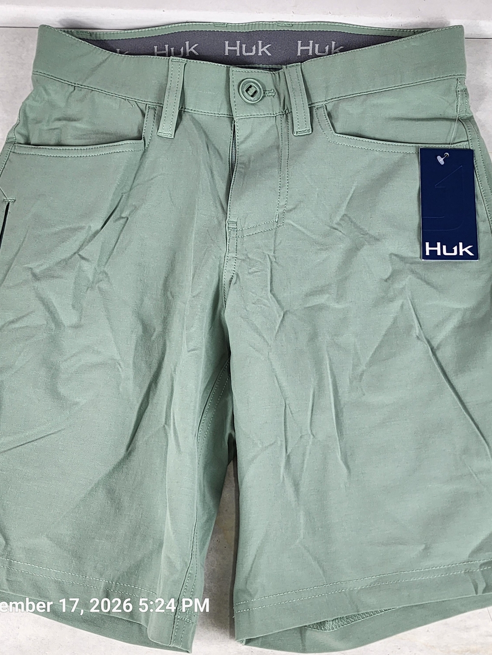 Huk Kona Men's Sage Green Fishing Performance Shorts